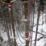 park linowy zimą w Istebnej