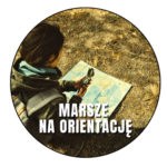 dziewczyna z mapą, napis "marsze na orientację"